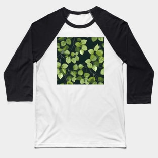 Green Leaves Pattern 4 Baseball T-Shirt